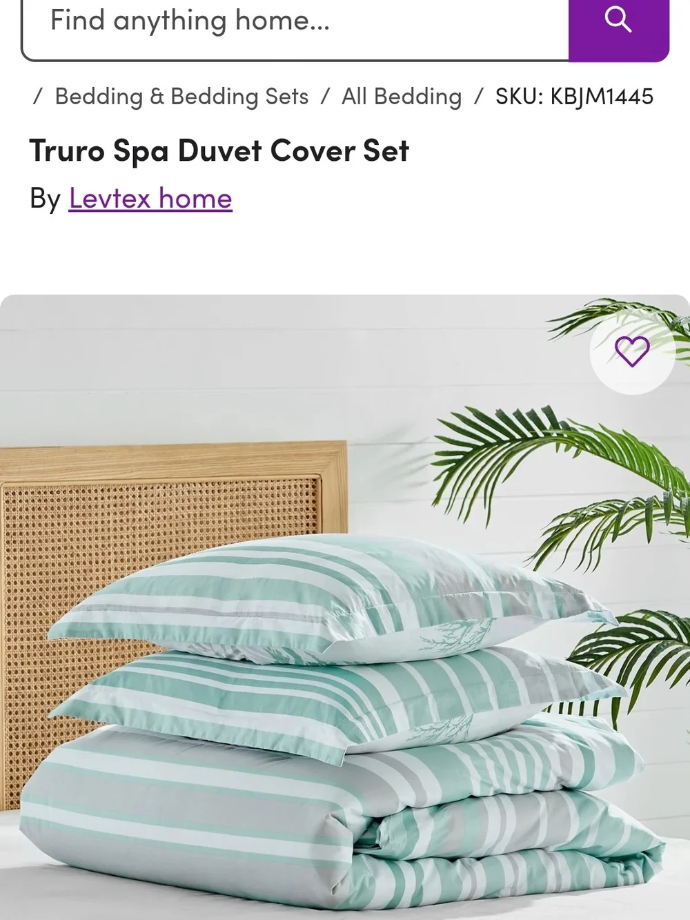 Levtex Striped Duvet Cover Set in Aqua, White, Gray